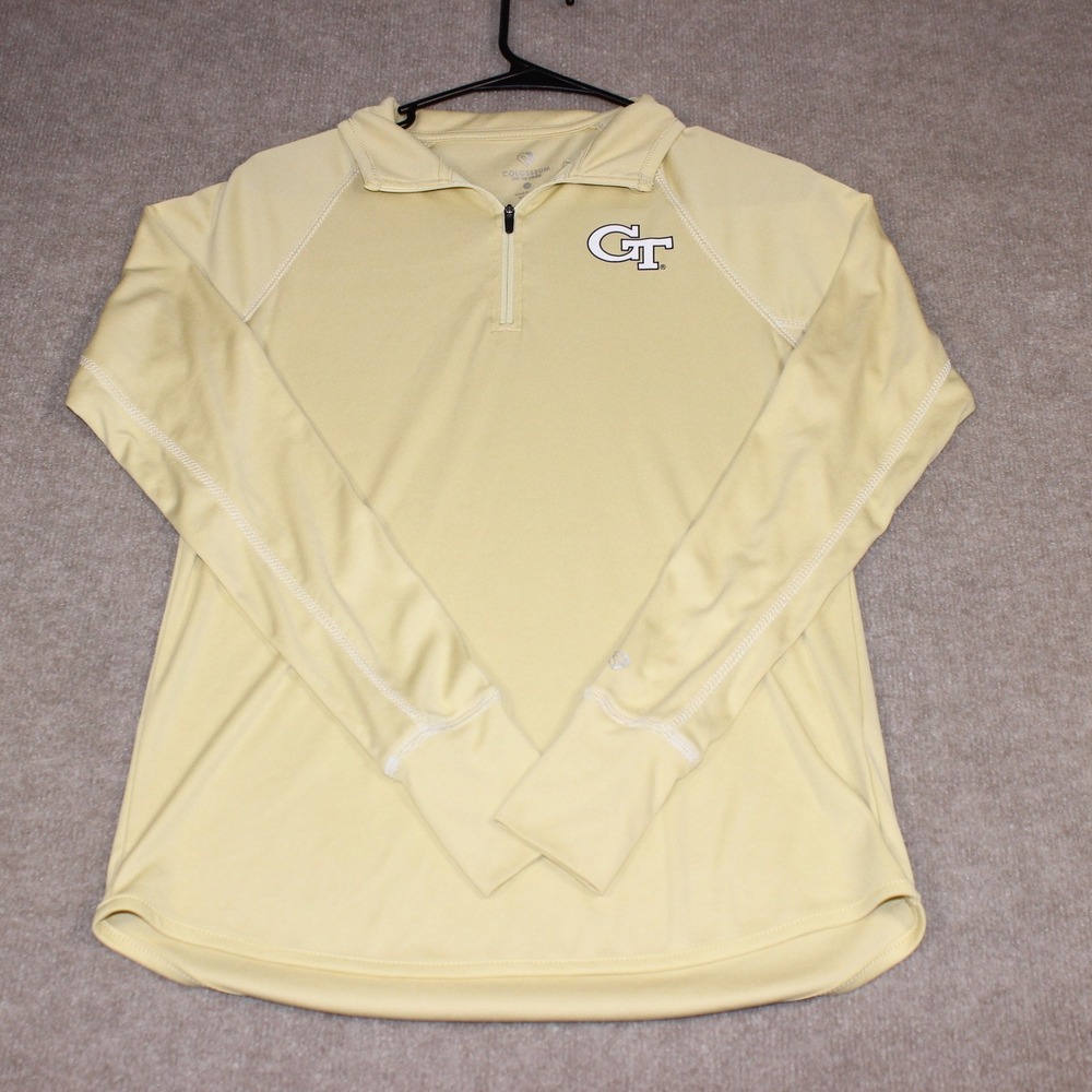 Colosseum Georgia Tech Yellow Jackets Womens M Yellow Quarter Zip Pullover GT